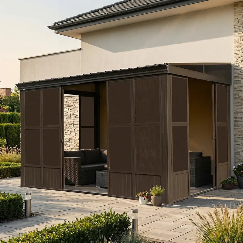 Domi Outdoor Living wall mounted sunroom#size_10' x 12'