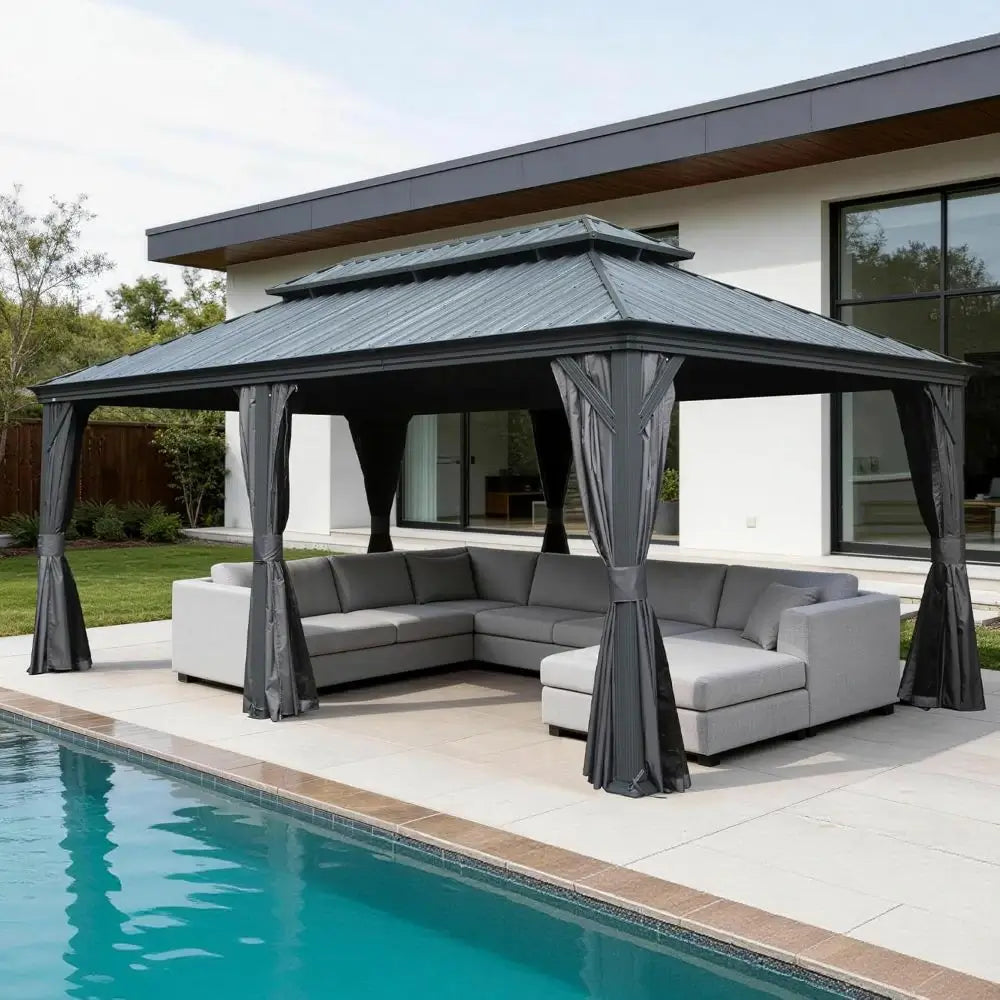 Domi outdoor living Hardtop gazebo#size_12'x24'