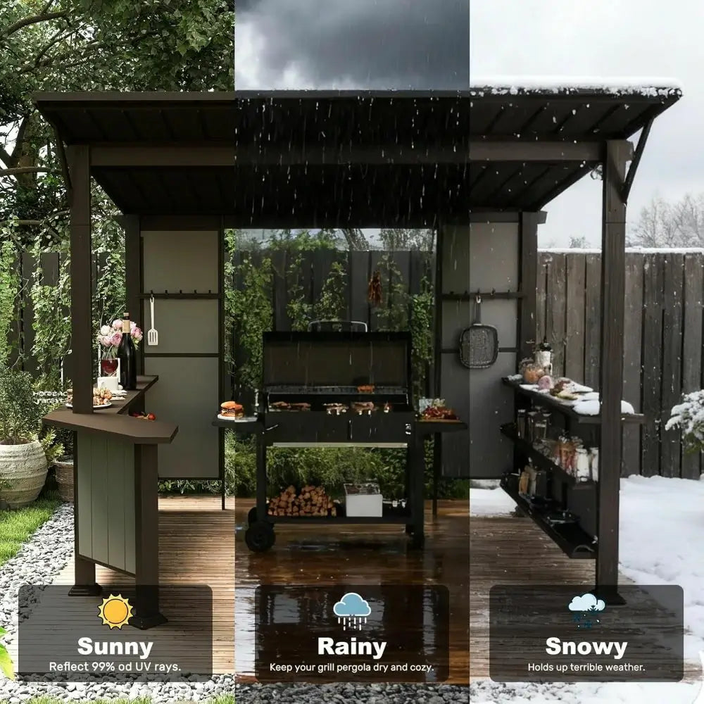 domi 9x10ft grill gazebo#color_brown