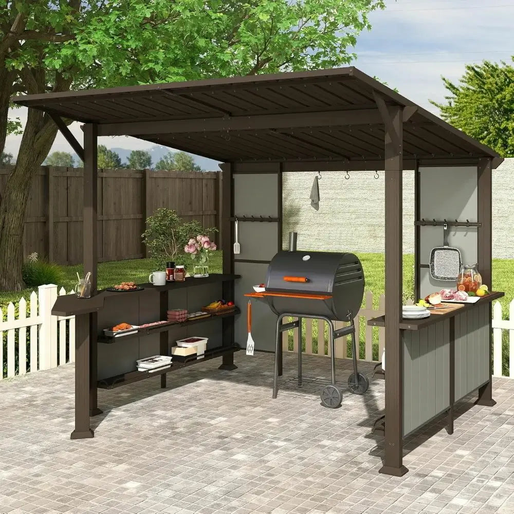 domi 9x10ft grill gazebo#color_brown