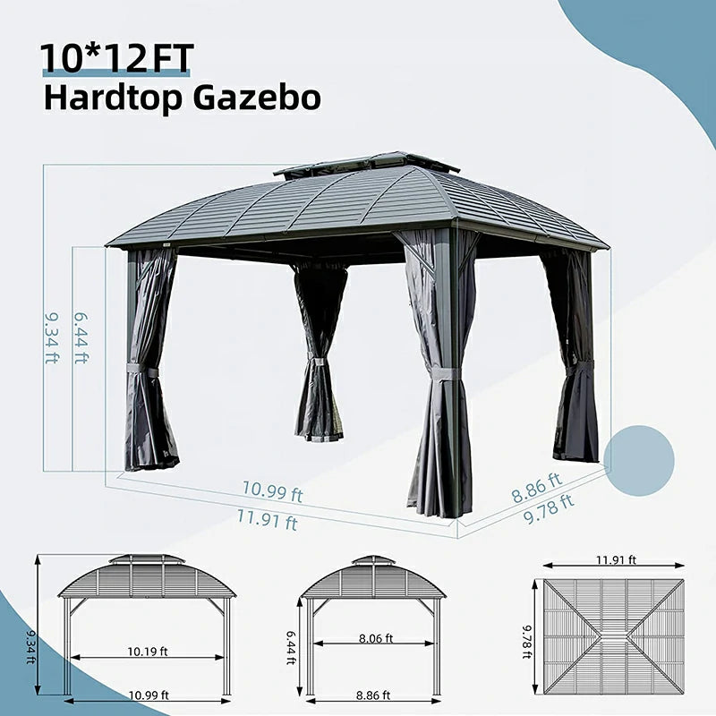 10'x12' Arc Hardtop Gazebo