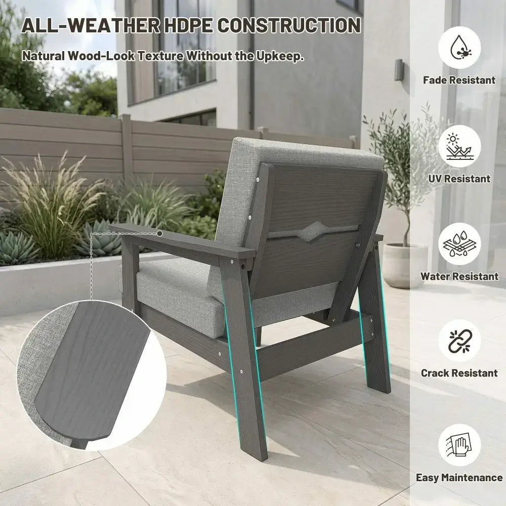 domi HDPE outdoor sofa set of 4#Color_gray
