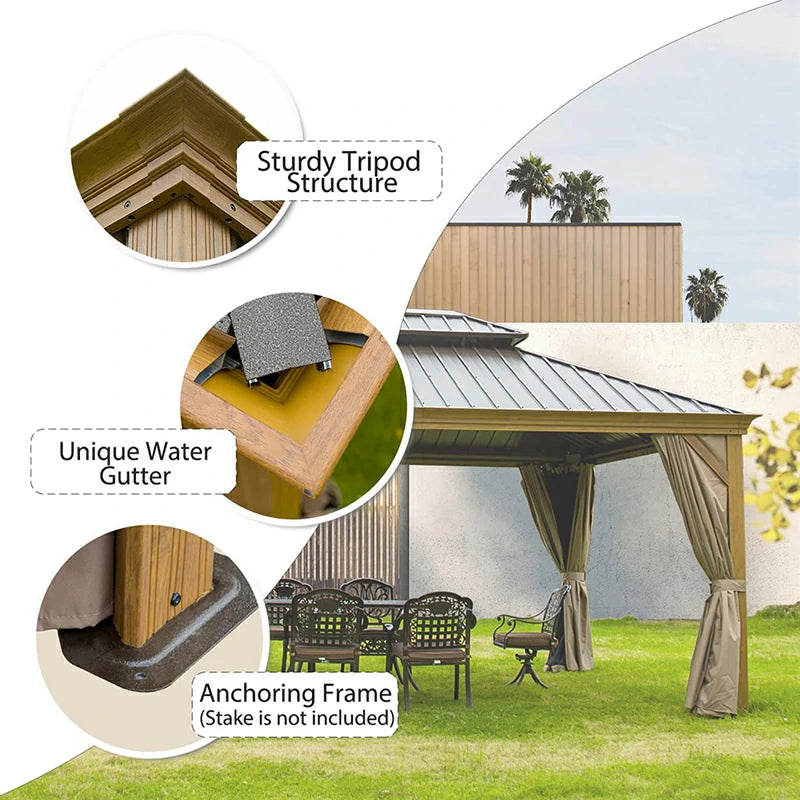 Domi Outdoor Living Hardtop Gazebo#size_10'x14'