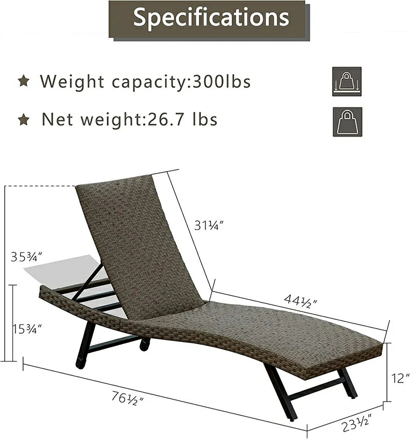 Domi Rattan Chaise Lounge#color_brown