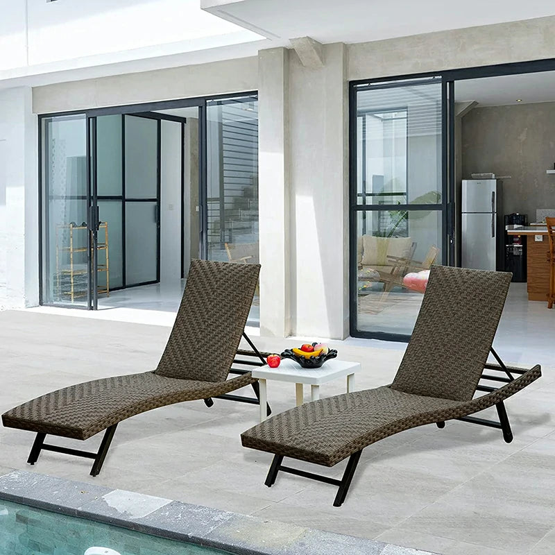 Domi Rattan Chaise Lounge#color_brown