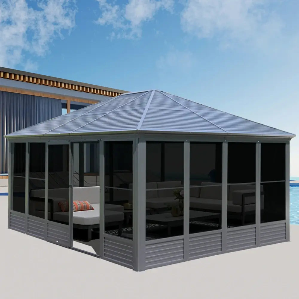 domi all season sunroom with double sliding doors#size_13'x16.5'