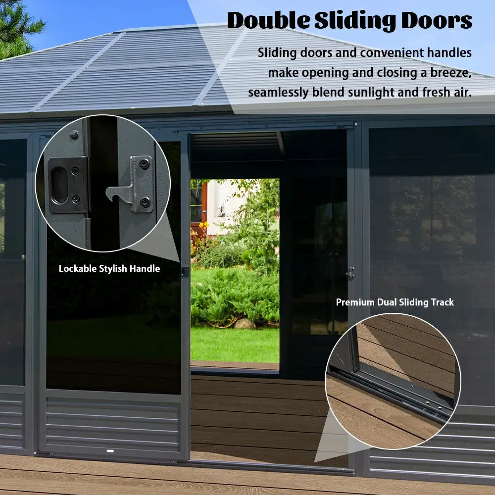 domi all season sunroom with double sliding doors#size_13'x16.5'