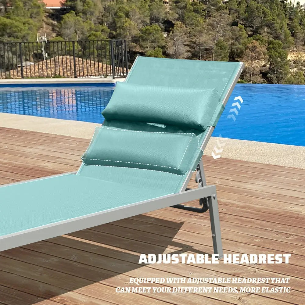 Domi Outdoor Living all aluminum chaise lounge #color_turquoise blue