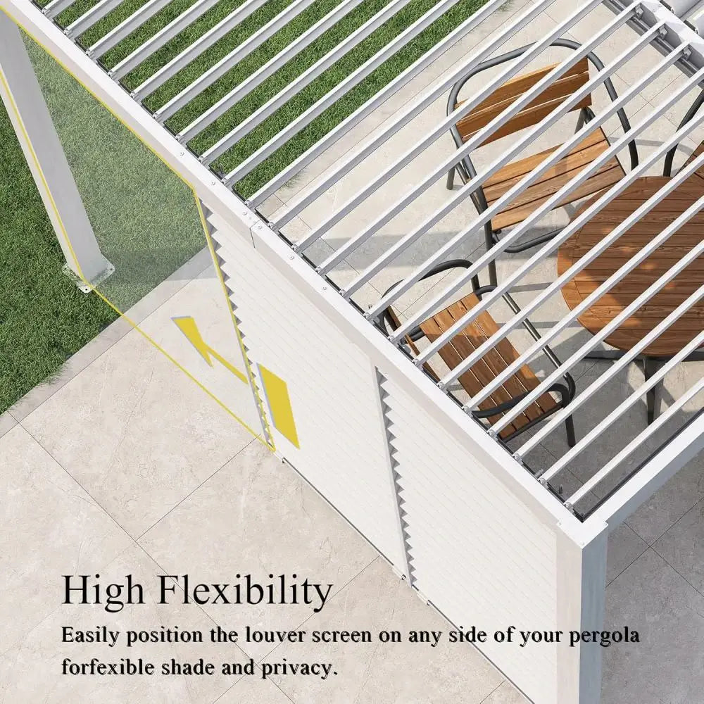 Domi Outdoor Living Louvered Pergola Screen#color_white