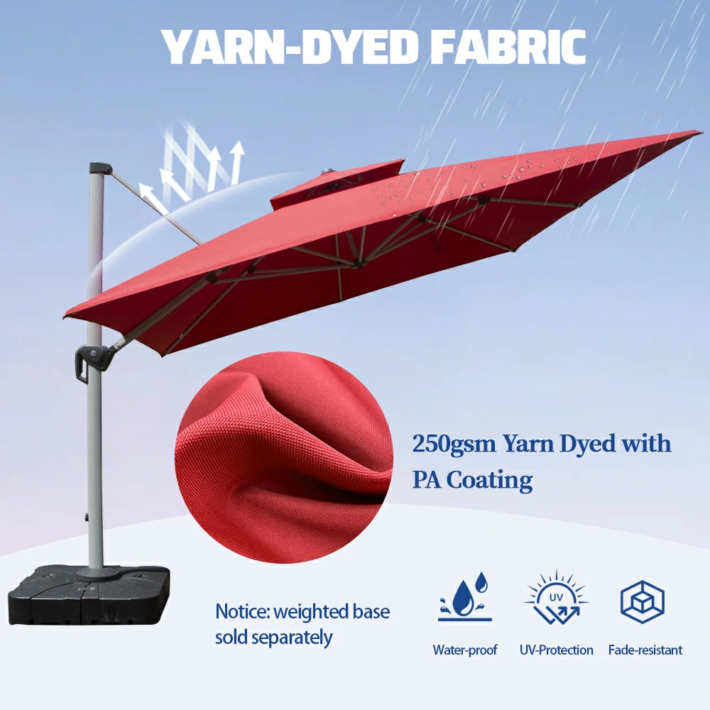 domi patio umbrella square #color_Brick Red