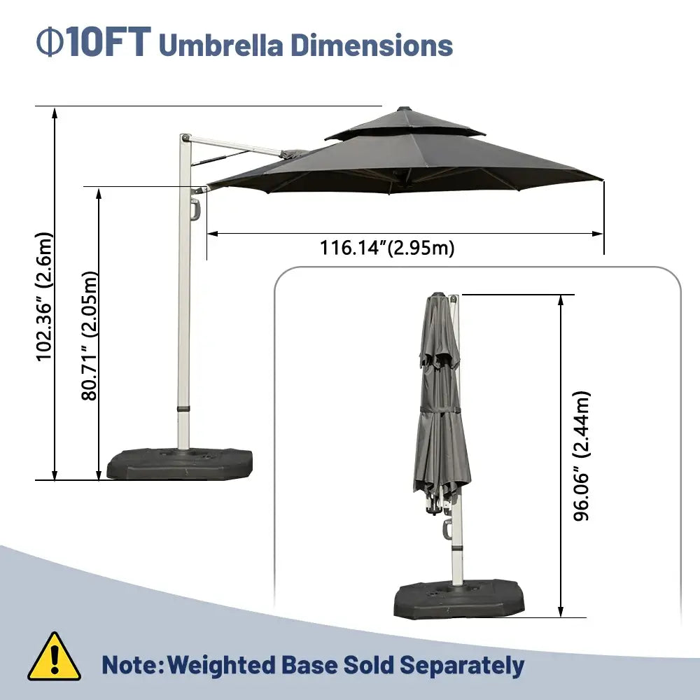 Domi Outdoor Living cantilever umbrella with foot pedal#color_Gray