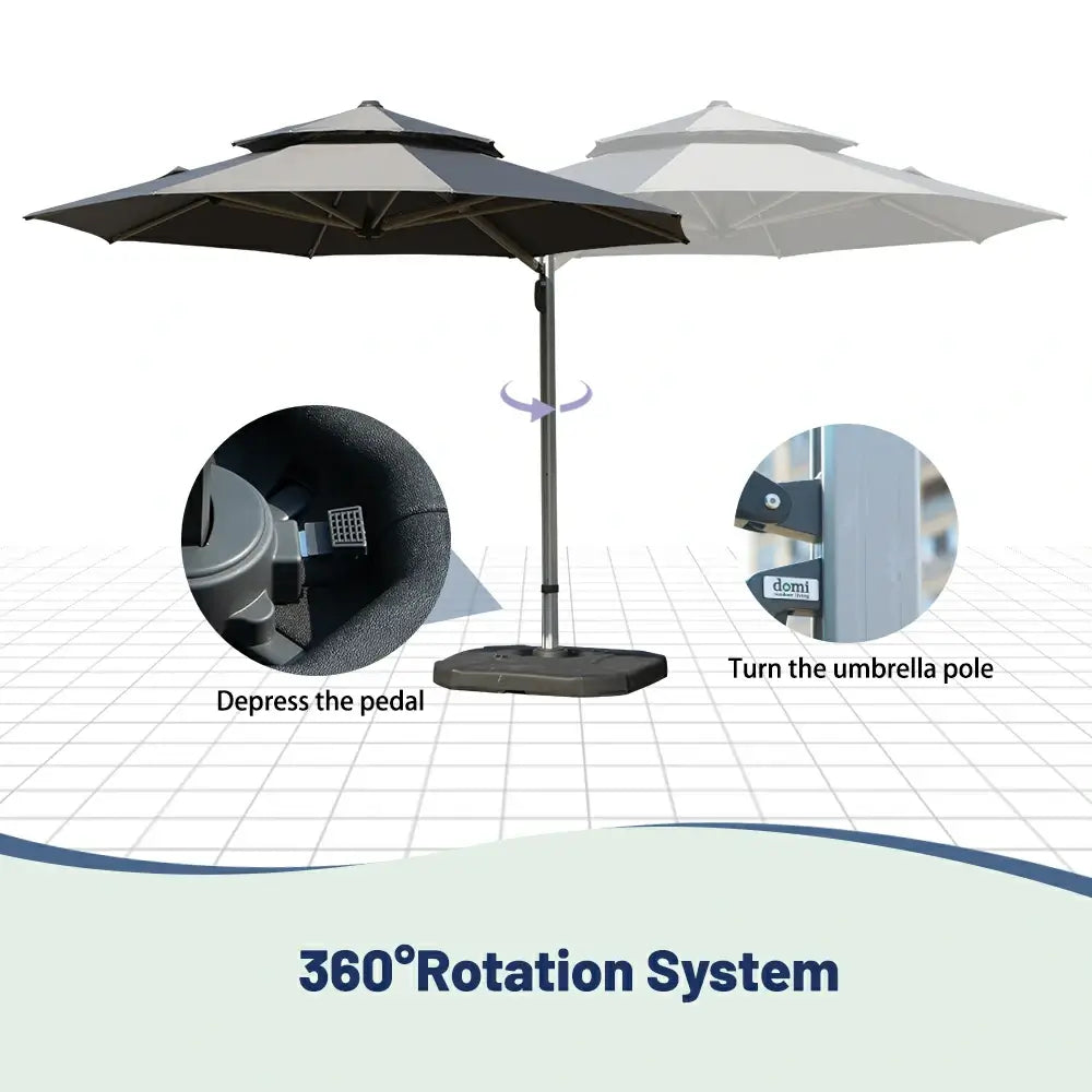Domi Outdoor Living cantilever umbrella with foot pedal#color_Gray