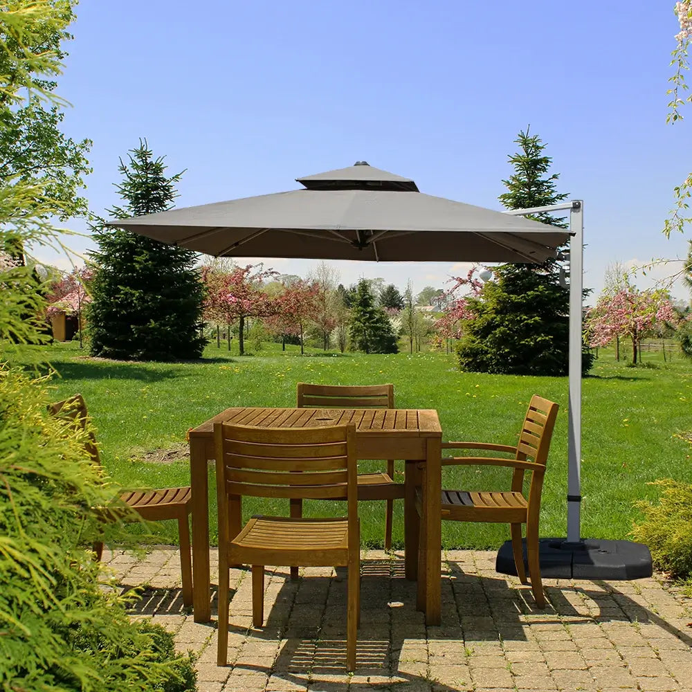 Domi Outdoor Living cantilever umbrella with foot pedal#color_Gray