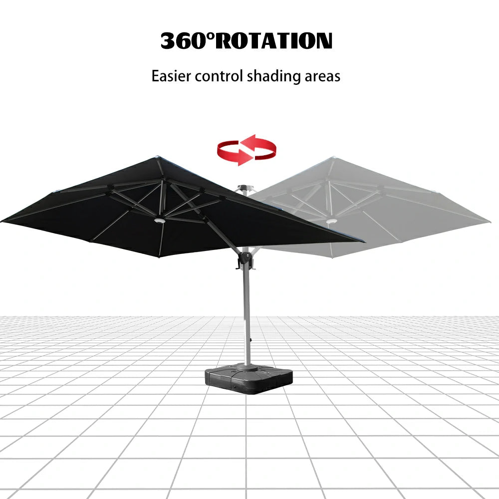 domi cantilever umbrella with light#color_Navy Blue