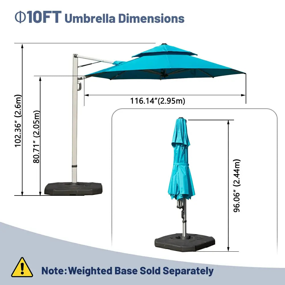 Domi Outdoor Living cantilever umbrella with foot pedal#color_Turquoise Blue