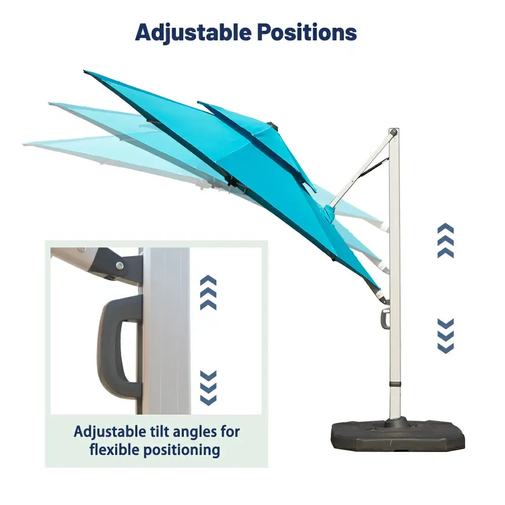Domi Outdoor Living cantilever umbrella with foot pedal#color_Turquoise Blue