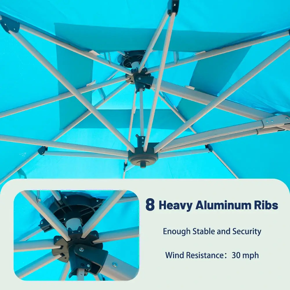 Domi Outdoor Living cantilever umbrella with foot pedal#color_Turquoise Blue