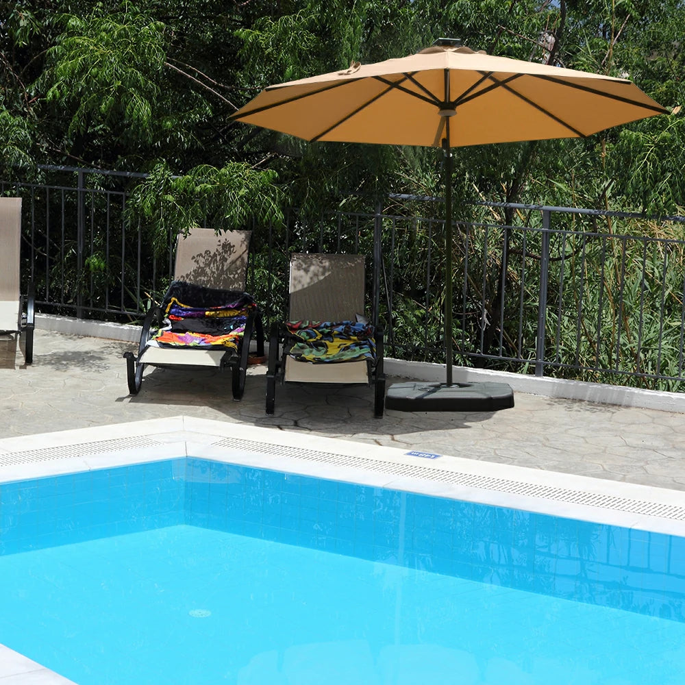 domi cantilever umbrella with lights#color_Beige