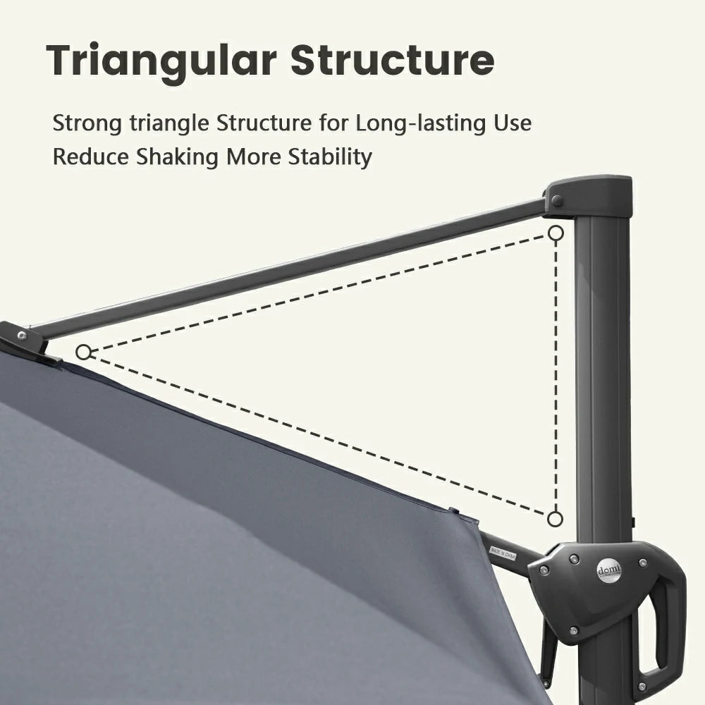 domi cantilever umbrella with lights#color_Dark Gray