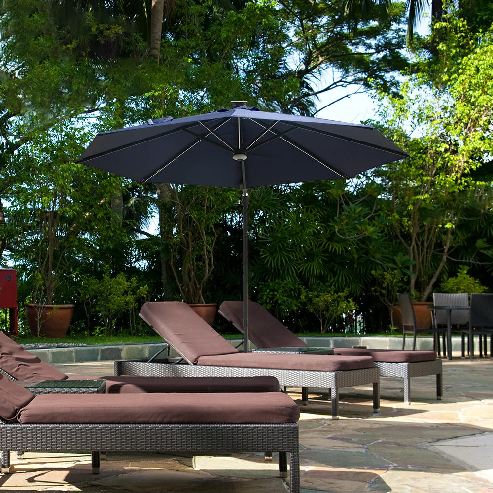 domi cantilever umbrella with lights#color_Navy Blue