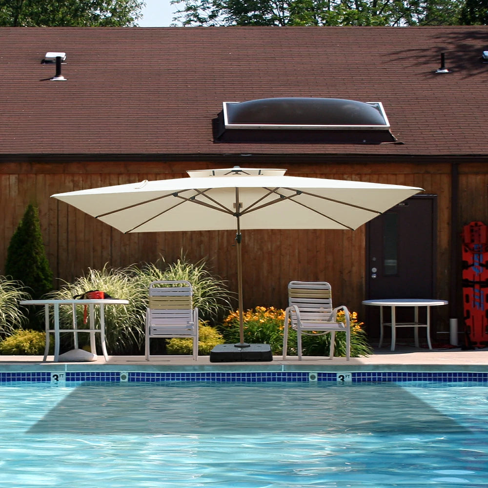 domi cantilever umbrella wood grain#color_Cream