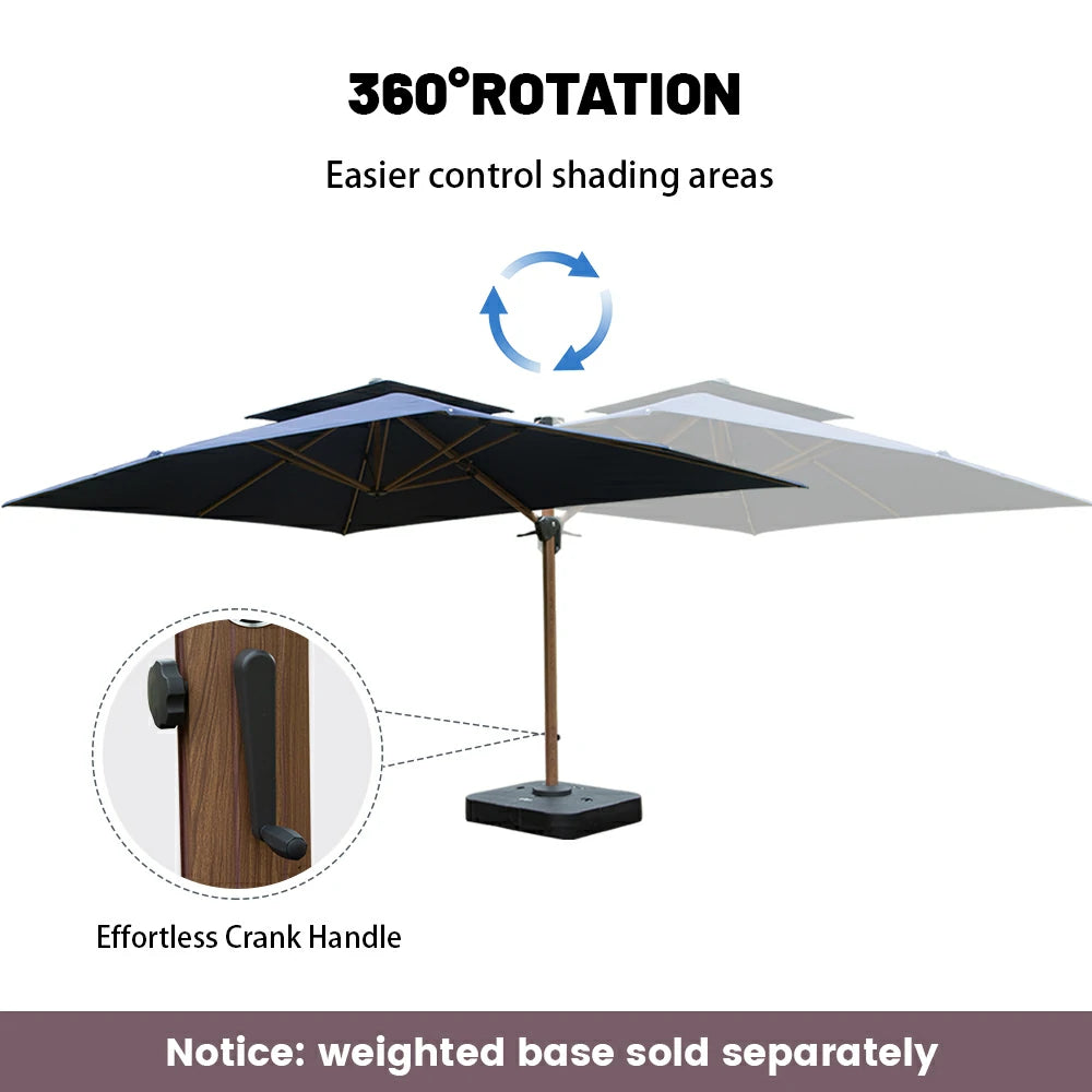 domi cantilever umbrella wood grain#color_Navy Blue