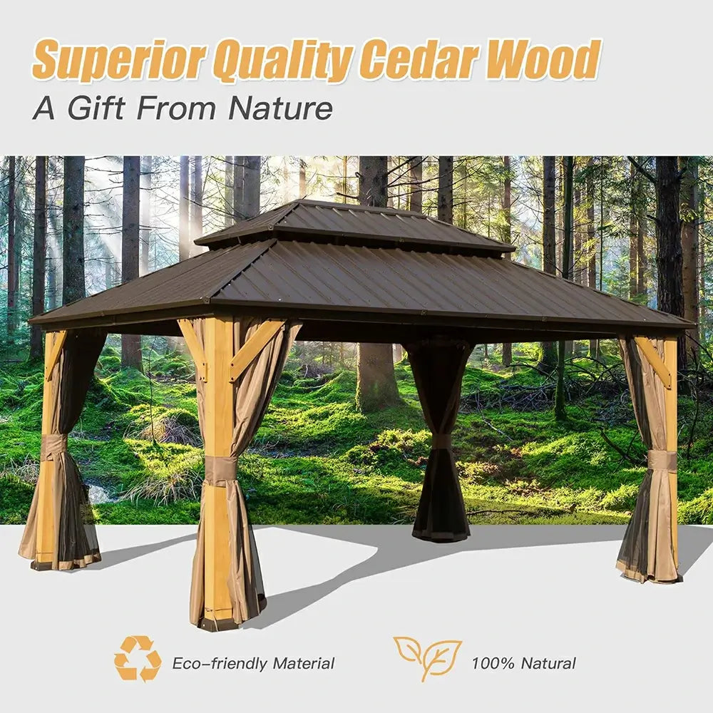 Domi Outdoor Living wood gazebo#size_10' x 14'