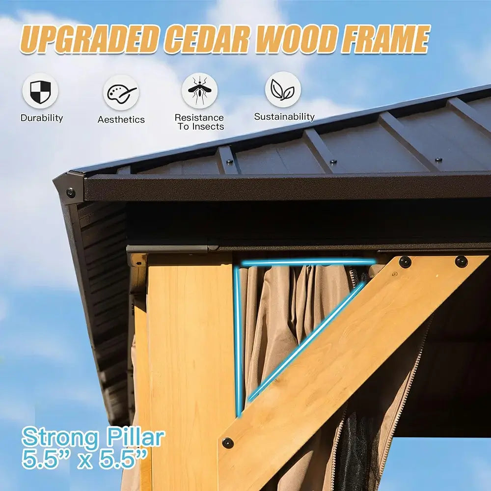 Domi Outdoor Living wood gazebo#size_10' x 14'