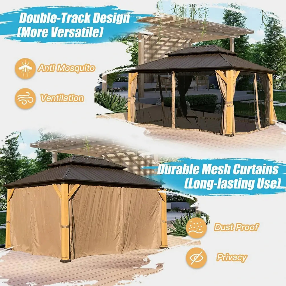 Domi Outdoor Living wood gazebo#size_10' x 14'