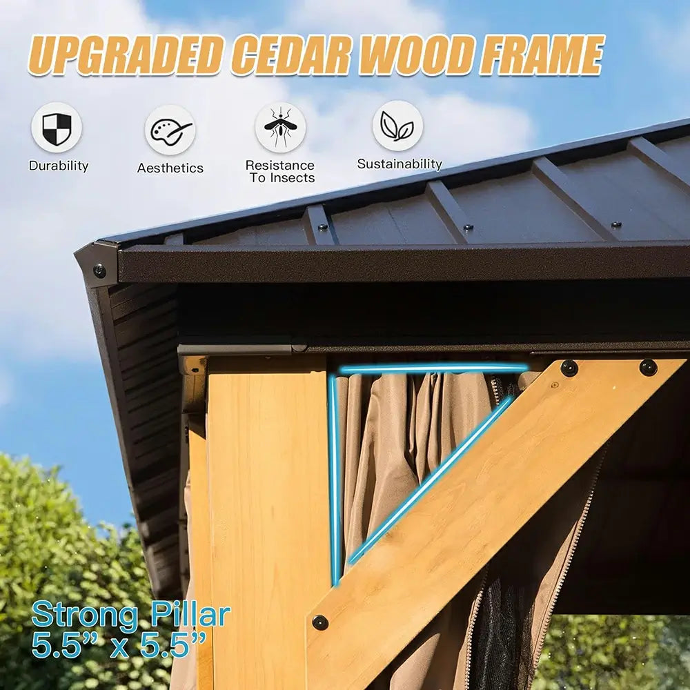 Domi Outdoor Living wood gazebo#size_12' x 16'