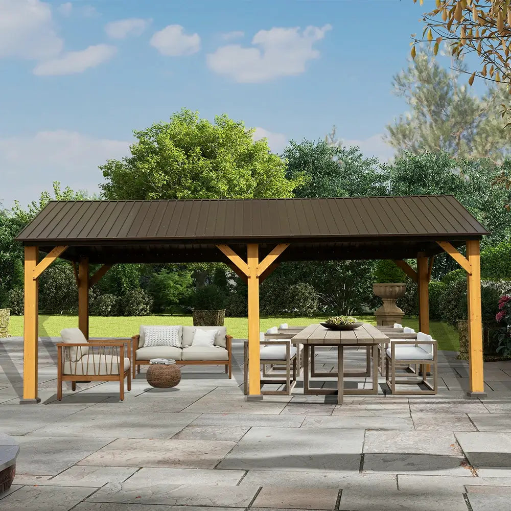 Domi Outdoor Living wood gazebo#size_12'x20' Gable Roof
