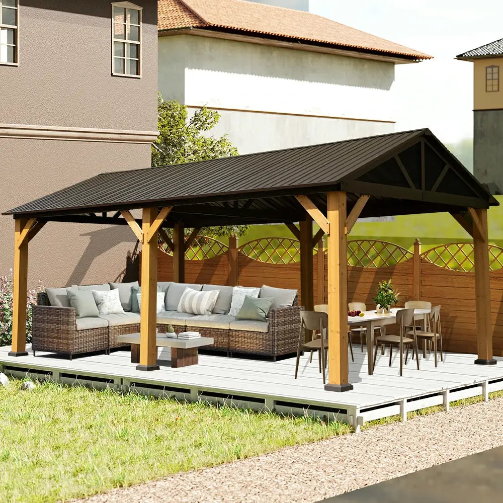 Domi Outdoor Living wood gazebo#size_12'x20' Gable Roof