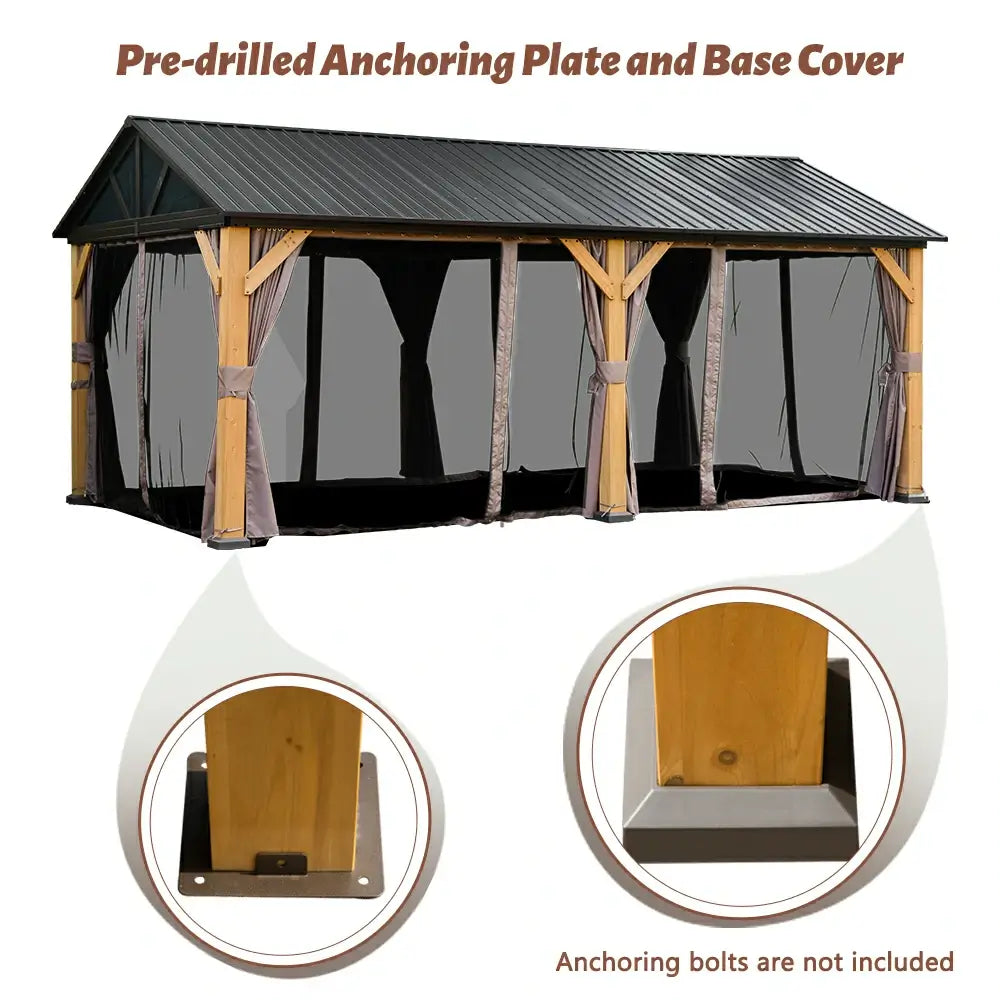 Domi Outdoor Living wood gazebo#size_12'x20' Gable Roof