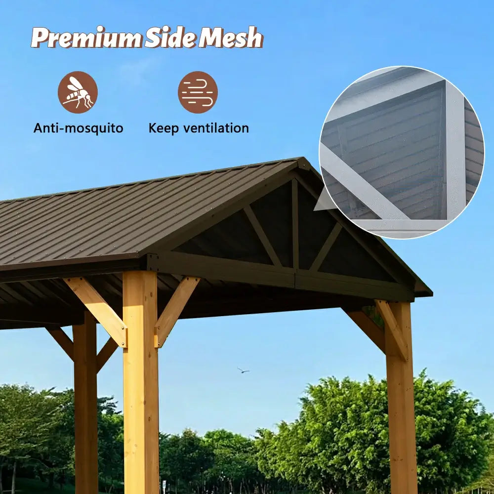Domi Outdoor Living wood gazebo#size_12'x20' Gable Roof