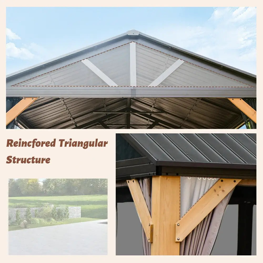 Domi Outdoor Living wood gazebo#size_12'x20' Gable Roof