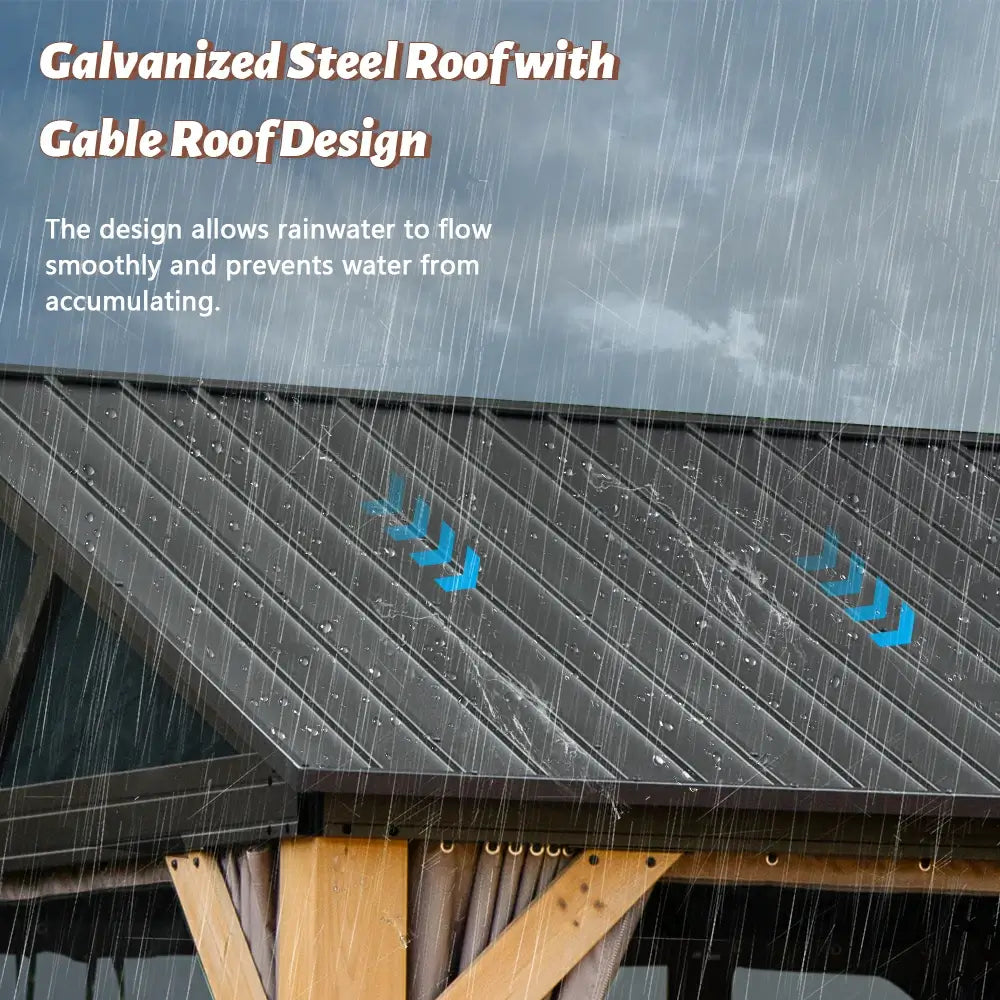 Domi Outdoor Living wood gazebo#size_12'x20' Gable Roof