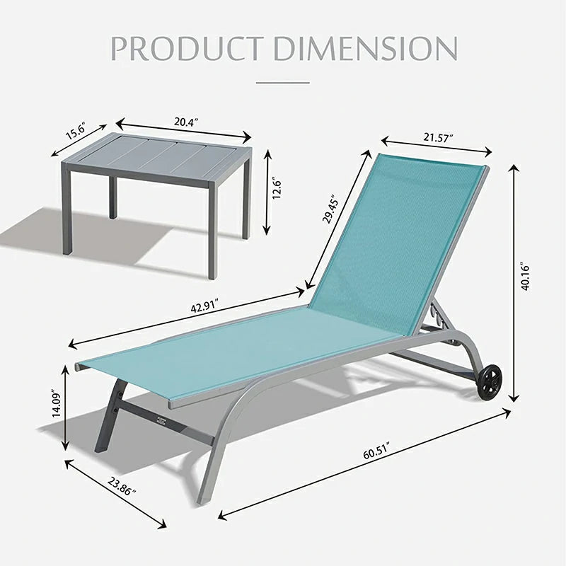 Domi Outdoor Living chaise lounge#color_turquoise blue