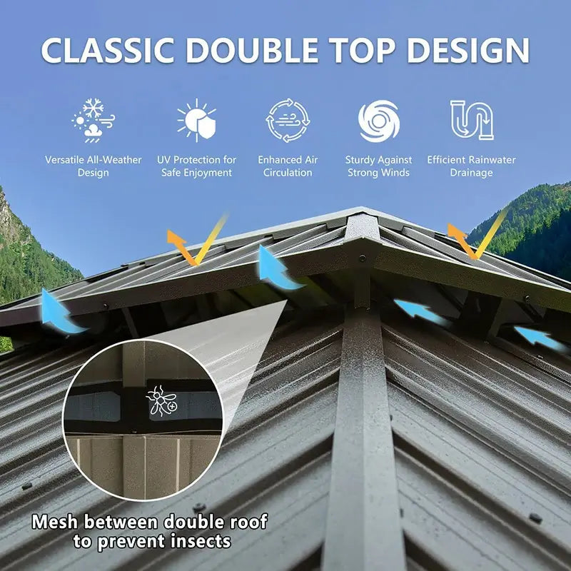 Domi Outdoor Living Hardtop Gazebo#size_10'x12'