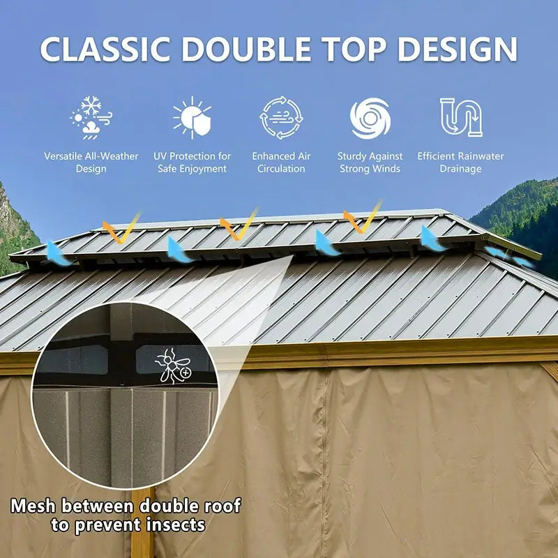 Domi Outdoor Living Hardtop Gazebo#size_12'x20'