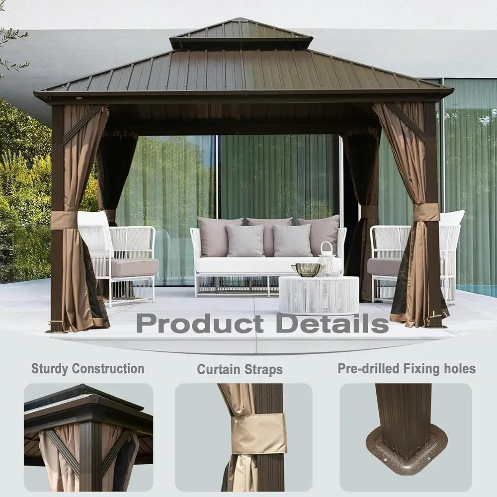 Domi outdoor living Hardtop gazebo#size_10'x10'