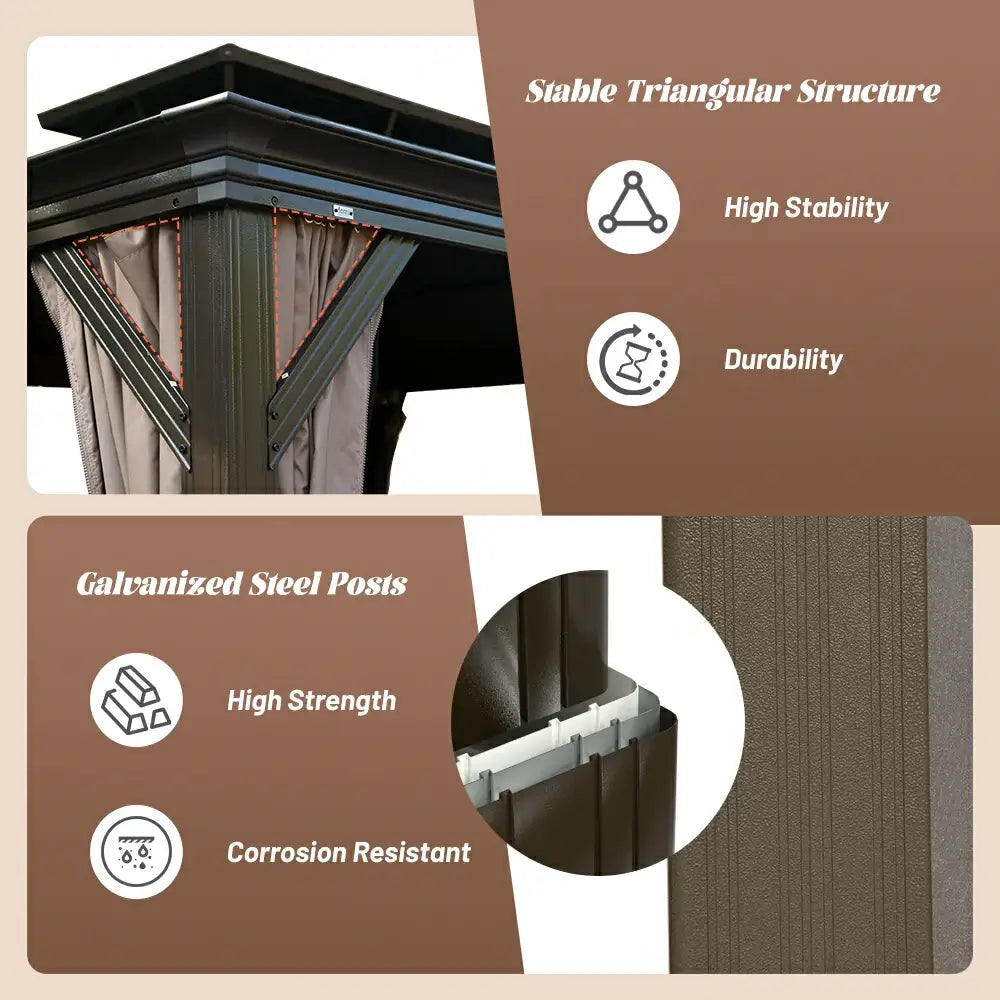 Domi outdoor living Hardtop gazebo#size_11'x13'