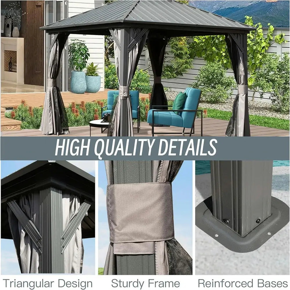 Domi outdoor living Hardtop gazebo#size_8'x8'