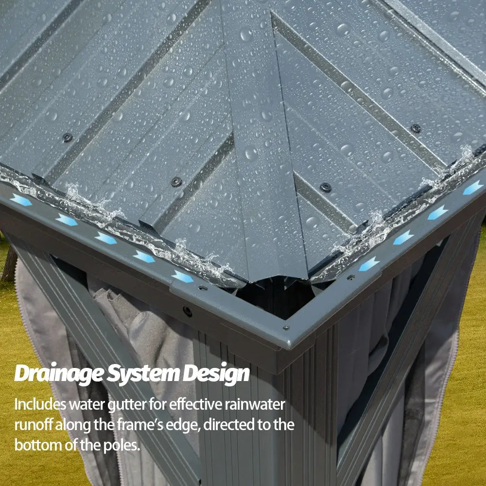 Domi Outdoor Living hardtop gazebo gray#size_14'x24'