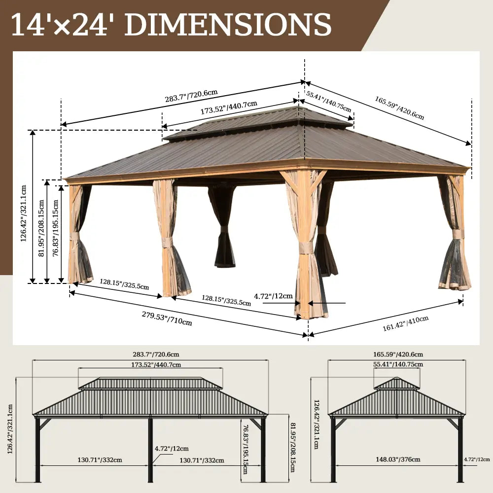 Domi Outdoor Living Hardtop Gazebo#size_14'x24'