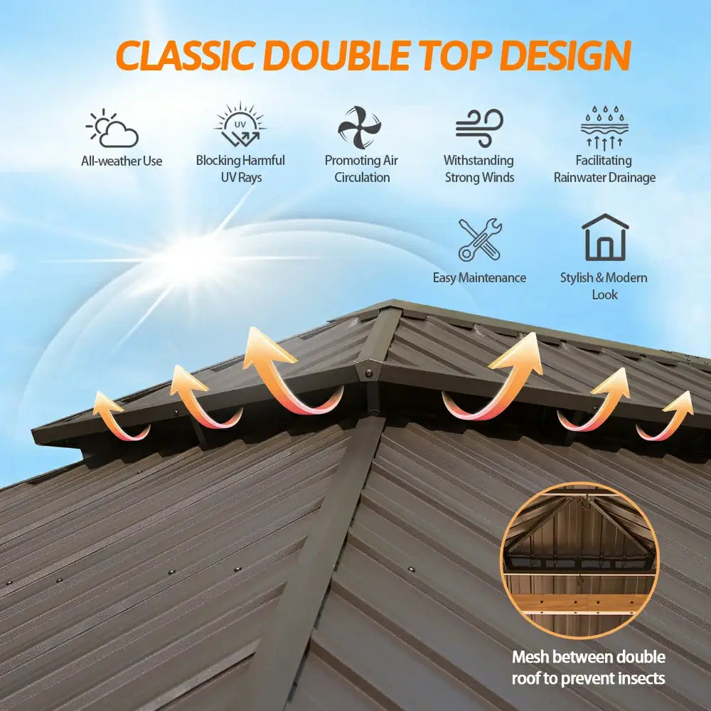 Domi Outdoor Living Hardtop Gazebo#size_14'x24'