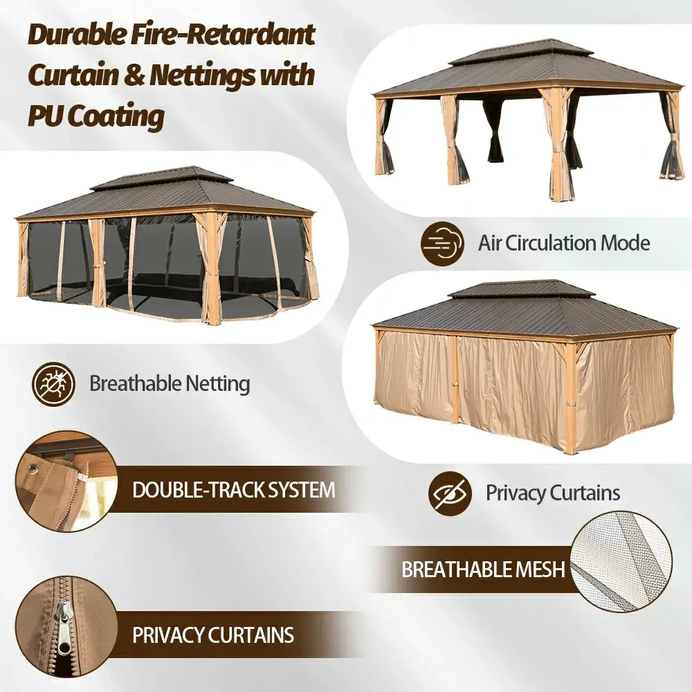 Domi Outdoor Living Hardtop Gazebo#size_14'x24'