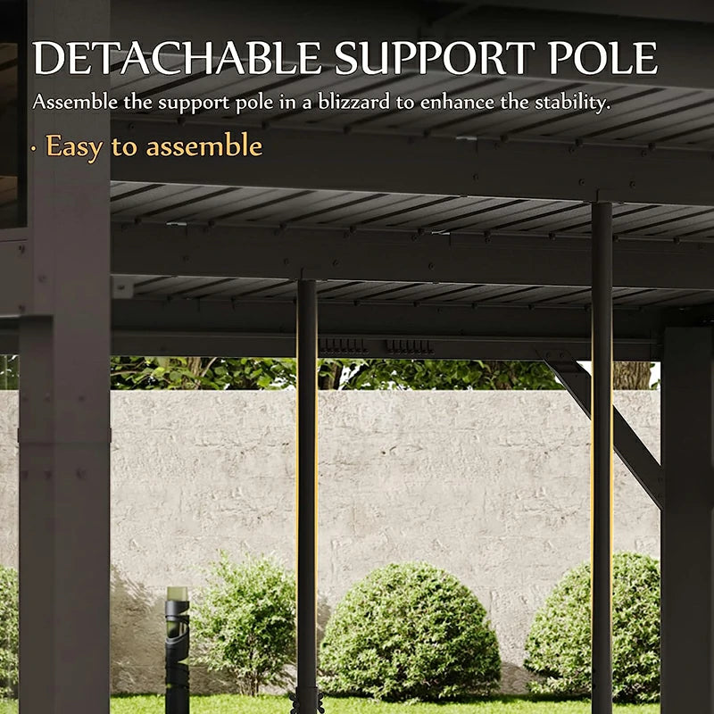 Domi Outdoor Living Wall-Mounted Hardtop Gazebo#size_12' x 14'