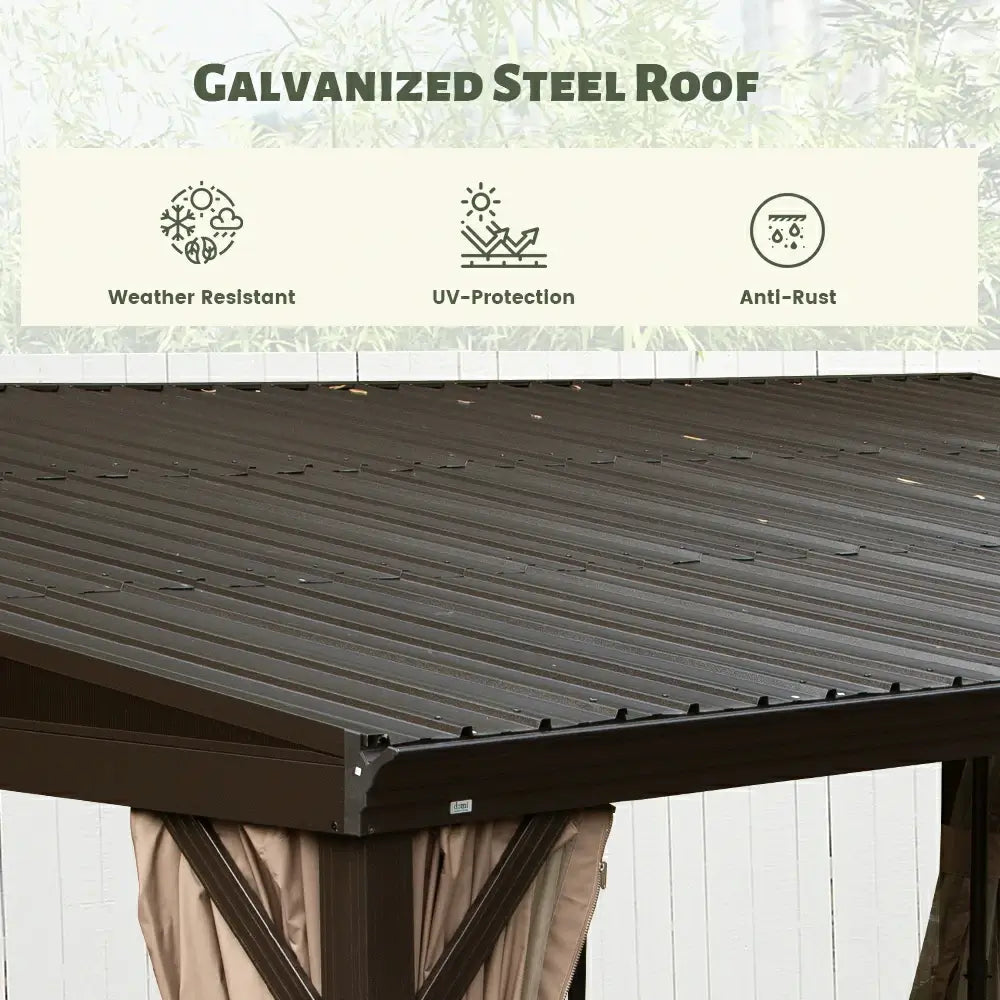 Domi Outdoor Living Wall-Mounted Hardtop Gazebo#size_12' x 20'