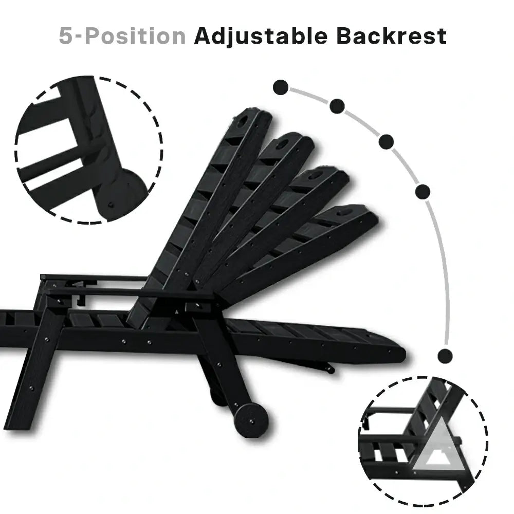 Domi Outdoor Living HDPE Chaise Lounge#color_black