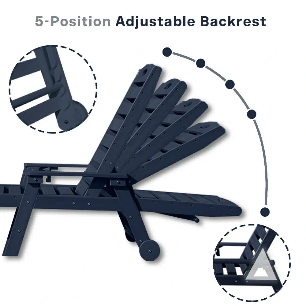 Domi Outdoor Living HDPE Chaise Lounge#color_navy blue